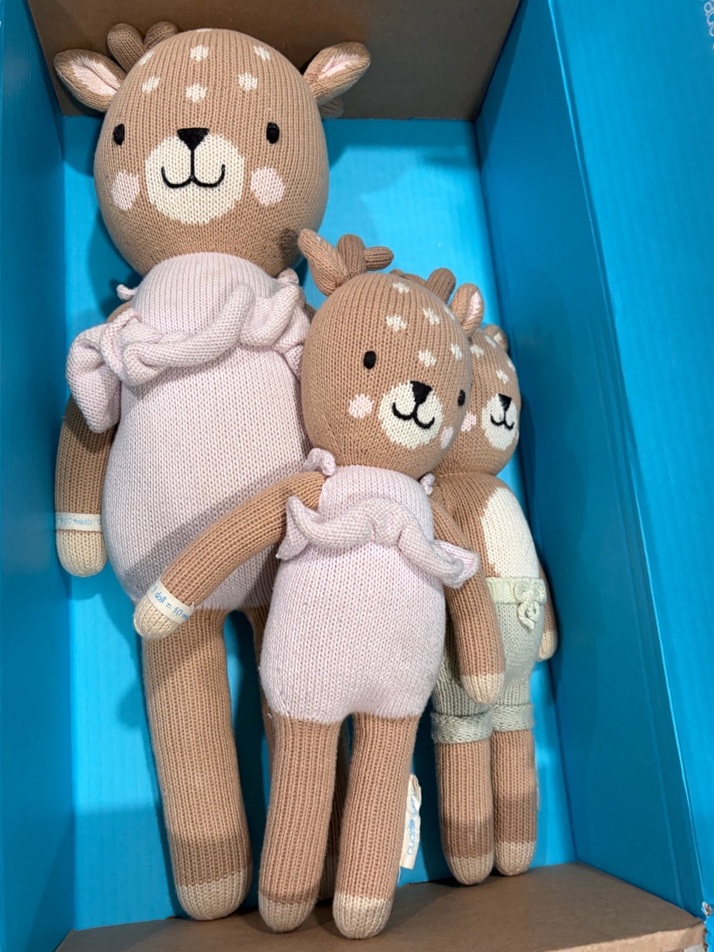 Knit Fawn Plush Family Set - Elliot and Violet
